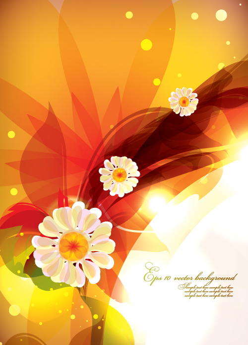 free vector Dream of flowers vector background 5